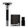 QSHAVE Parthenon Razor V2.0, 9 Degrees Adjustable Double Edge Safety Razor (Black)