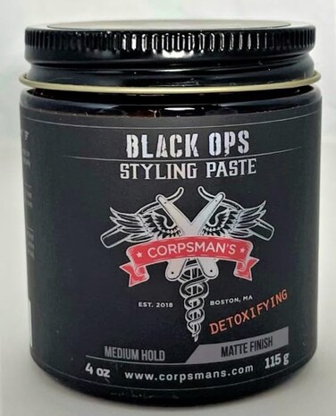 Corpsman's BLACK OPS STYLING PASTE   Medium Hold   Matte Finish   4 ounce glass jar