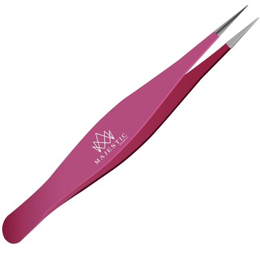 Majestic Bombay Fine Point Tweezers for Women and Men &ndash; Splinter Ticks, Facial, Brow and Ingrown Hair Removal&ndash;Sharp, Needle Nose, Surgical Tweezers Precision Pluckers best tweezers for chin hair