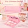 Hair Tools Travel Bag and Heat Resistant Mat, 2 in 1 Portable Organizer Hair Travel Case for Curling Iron, Hair Straightener, Flat Irons, PU Hangable Handle, Neoprene (Sweet Pink)