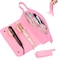 Hair Tools Travel Bag and Heat Resistant Mat, 2 in 1 Portable Organizer Hair Travel Case for Curling Iron, Hair Straightener, Flat Irons, PU Hangable Handle, Neoprene (Sweet Pink)
