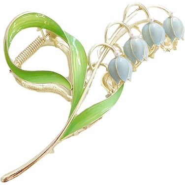 Lily of The Valley, Orchid Hair Clamps, Flower Metal Hairpin, Lily Flower Jaw Clamp Hair Styling Hair Accessories for Thick Thin Hair, Women, Clips and Barrettes, Orchid Hair Clip, Flower Hair Clips