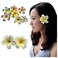 4Pcs White and Pink Hawaiian Frangipani Plumeria Clips and Barrettes Foam Head Flower Party Beach Hair Clip Hair Clips Hair Accessories Plumeria Hair Clip (7cm)