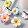 4Pcs White and Pink Hawaiian Frangipani Plumeria Clips and Barrettes Foam Head Flower Party Beach Hair Clip Hair Clips Hair Accessories Plumeria Hair Clip (7cm)