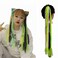 Glowing in Darkness Braiding Hair with Hair Band Jumbo Box Braids Hair Extensions Chain Shining Jumbo Braids Hair Fluorescent Light in Darkness (Pink Green Yellow)