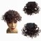 100% Human Hair Bangs Afro Curly Fringe Hair Bangs Fluffy Kinky Curly Human Hairpieces for Black Women Clip in on Hair Extensions (Chocolate Brown)