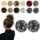 2 PCS Messy Bun Hair Piece Wavy Curly Scrunchies Synthetic Chignon Ponytail Hair Extensions Thick Updo Hairpieces for Women Girls(Natural Black Mix Silver Grey)