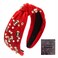 stesdy Women's Fashion Football Headband Black Red Orange Blue Pearl Rhinestone Jeweled Knotted for Girl's Fashion Cute Wide Headband for Mother's Day,Christmas,Birthday Gift