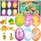 6 Pieces Dinosaur Egg Bath Bombs Set for Kids, 100g Each, Large Dino Egg Shower Bath Balls Fizzies with Mini Dinosaur Toys Inside for Easter Day, Christmas, or Birthday Gifts for Boys Girls