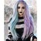 Lace Front Wigs Pink (Purple) and Blue 2 Colors Silky Long Straight Hair Christmas Festival Synthetic Wig for Women, Pre Plucked 24" Lace Wig with Natural Hairline and Baby Hair