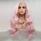 Kalisa Pink Lace Front Wigs for Women Long Wavy Heat Resistant Replacement Wig for Drag Queen Cosplay Daily Synthetic Wig 24 Inches
