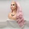 Kalisa Pink Lace Front Wigs for Women Long Wavy Heat Resistant Replacement Wig for Drag Queen Cosplay Daily Synthetic Wig 24 Inches