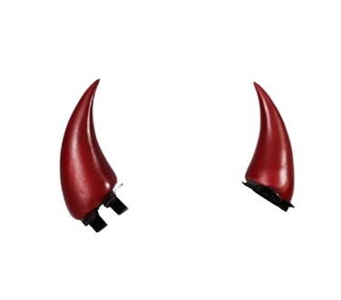 Dark Gothic Devil Horns Ghost Hairpin Edge Hair clips Skull Butterfly Bat Ear Costume Halloween Cartoon Hair Accessories (red)