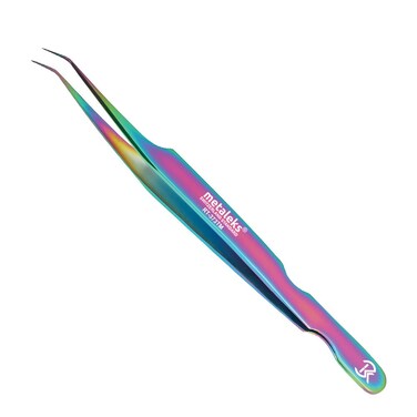 Eyelash Extension Tweezers Japanese Stainless Steel In Multi Titanium Coating.