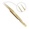 Professional Golden Tweezers for Eyelash Extension Hand Crafted Japanese Stainless Steel Precision Tweezers (Oblique Tip)