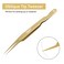 Professional Golden Tweezers for Eyelash Extension Hand Crafted Japanese Stainless Steel Precision Tweezers (Oblique Tip)