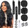 3 Sets Satin Heatless Curlers to Sleep in Overnight Curls Blowout Rods Hair Curling Set Soft Bun Bons Heatless Curls with Bonnet Cap Silk Roller No Heat Headband Wrapper Black