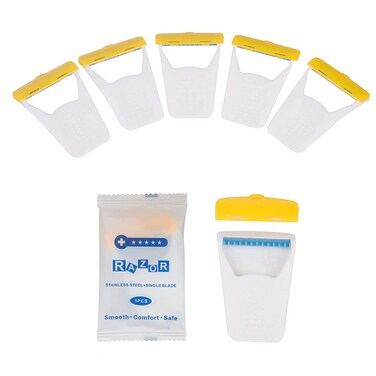 50Pcs Portable Disposable Razors, Skin Blade Razors, Individually Packaged Dry/Wet with Protection Cap, Stainless Steel Single Blade Hair Removal Prep Blade Razors for Women Men for Home&amp;Summer Travel