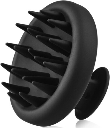 Scalp Massage Shampoo Brush, Scalp Washer/exfoliator, Soft Hair Brush, Scalp Care, Scalp Massage, Integrated Design, Both Dry and Wet, Applicable to All People(Black)
