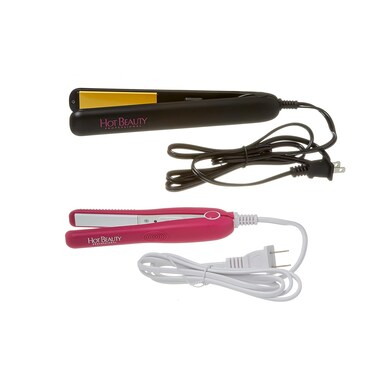 Ceramic High Heat Level Flat Irons 2-in-1 Value Pack 1" and Mini 1/2" with Free Travel Pouch