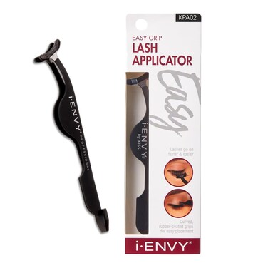 iENVY by Kiss Lash Applicator Tool, DIY Fales Eyelashes Extension Tweezers, Ease of Use &amp; Grip, Fake Cluster Strip Lashes Remover Clip Tweezers Nipper (Black)