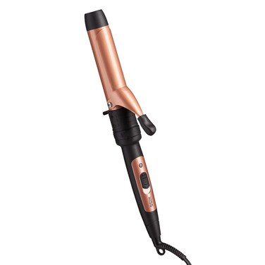 KISS Gold Edition 5-in-1 Curling Iron, Interchangeable Ceramic Tourmaline Curling Wand and Styling Iron Set with 3 Styling Clips &amp; 2 Curling Wands, 2 Heat Settings, Heat Resistant Glove, 110/120 V