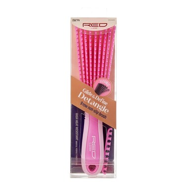 Red by Kiss Detangling Brush for Black Natural Hair, Curly Hair Afro, Glide &amp; Define Non-Slip (Pink)
