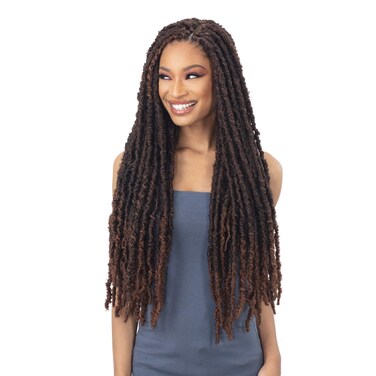 Freetress Braids Crochet Braids 2X Indie Distressed Loc 26 in (3-pack, 1B)