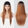 Headband Wig 28 Inch Straight Quick Wrap Headband Wig Long Straight Wigs for Black Women High Heat Resistant Synthetic Wigs HBW003 (28 Inch (Pack of 1), OT1B/27/30)