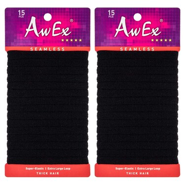 AwEx Extra Large,7 inches (180 mm),Seamless Hair Bands,30 PCS, No Break,Long Hair Ties,XL Hair Elastics,X-Large Ponytail Holder