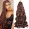 French Curl Braiding Hair 24 Inch 9Packs Loose Wavy Braiding Hair Extensions 75g/pack French Curl Braids Bouncy Synthetic French Curl Braiding Hair for Black Women 33# 24Inch
