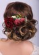 Kercisbeauty Red Rose Burgundy Hair Comb for Brides Wedding Bridal Vintage Headband Burgundy Floral Comb Festival Headpiece Women Girls Party