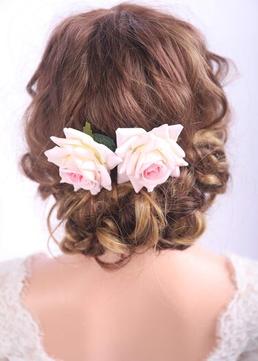 Kercisbeauty Rose Red Hair Comb for Flamenco Dancer Women Girls Halloween Party Costume Prom Hair Clip Wedding Bridal Headpiece (Small Comb, Red)