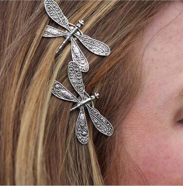 Dragonfly Hair Clip,Antique Headwear Wedding Retro Styling Hair Clip,Bridal Headdress, Color Head Wear Styling Hair Accessories for Girls Women Bobby Pins Hairpins French (1)