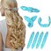 Foam Hair Curlers, Pillow Cloth Hair Rollers,No Heat Sleeping Soft Sponge Rollers for Long, Short, Thick &amp; Thin Hair Spiral Curls Hair Styling Rollers (Blue)
