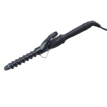 25mm Spiral Hair Curler Iron Curling Wand Ceramic Wave Curling Iron for Short and Long Hair Crimper LCD Display Curling Tongs