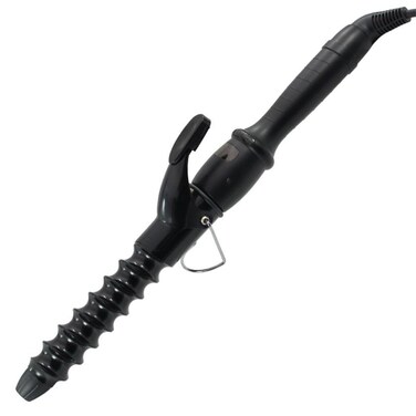 YOMCI 32mm Spiral Hair Curler Curling Wand Waver Ceamic Curling Iron for Short and Long Hair Crimper LCD Display Curling Tongs