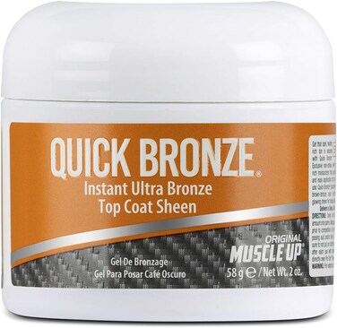 Pro Tan, Quick Bronze, Top Coat Sheen, Dark Brown Posing Gel, Instant Color, Streak Free, Dries Quickly, Water Resistant, 2 oz.