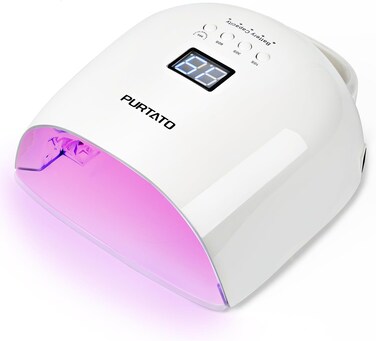 Professional Rechargeable UV LED Nail Lamp with 4 Timer Setting and 18000mAH Long Battery Life Nail Dryer JC22 (White)