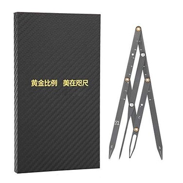 Golden Ratio Caliper Eyebrow Measurement Sliding Eyebrow Ruler Stainless Steel Eyebrow Make up Tool Eyebrow Shaping(Black)