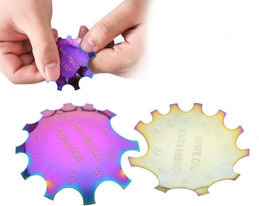 Nail Art Template, Stainless Steel Easy French Smile Line Cut Edge Trimmer Mold Manicure Tool