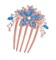Wedding Bridal Headpiece Rhinestone Hair Comb Women Peacock Hair Clip Side Comb Hair Accessory (Blue A)