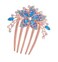 Wedding Bridal Headpiece Rhinestone Hair Comb Women Peacock Hair Clip Side Comb Hair Accessory (Blue A)