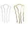 2PCS 4 Teeth Metal Hair Combs Pins Side Updo Hair Forks Long Clips for Women's Hair Styling Accessories (Gold and Silver)