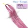 Hair Tinsel with Tools 47Inch 1200 Strands Hair Tinsel Kit Glitter Hair Extensions Sparkling Shiny Hair Extensions Fairy Hair Tinsel Strands Kit Heat Resistant for Women Girls 6Pcs (Pink)