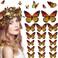 12 Pcs Monarch Butterfly Hair Clips, 4 Size 3D Simulation Butterflyr Hair Barrettes Butterfly Headwear Clips for Halloween Dia De Los Muertos Day of the Dead Decorations (12 Pieces)