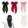 4Packs Big Satin Oversized Hair Bows with Long Tails - Giant Hair Clips with Metal Slides for Girls, Wedding Prom Party Hair Accessories