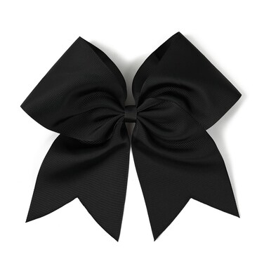 7 Inch Jumbo Solid Color Bows with Alligator Hair Clips For Girls and Women (Black)