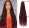 30 inch Passion Twist Pre-Twisted Ombre Red Crochet Hair,6Packs Bohemian Burgundy Long Passion Twists Braiding Hair Water Wave Pre Looped Passion Twists Braids for Black Women (Tbug,30inch,6Packs)