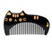 100% Handmade Horn Comb Cat-Shaped for Girls Boys Kids and Toddler's Hairs,Black Kitty Shaped Buffalo Pocket Combs for Women and Man's Beard